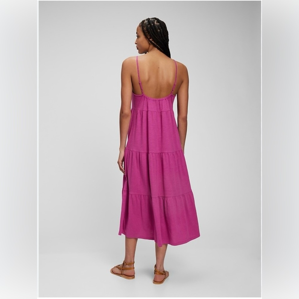 GAP Haltered Tiered Maxi Dress in Deep Pink, Size XXL